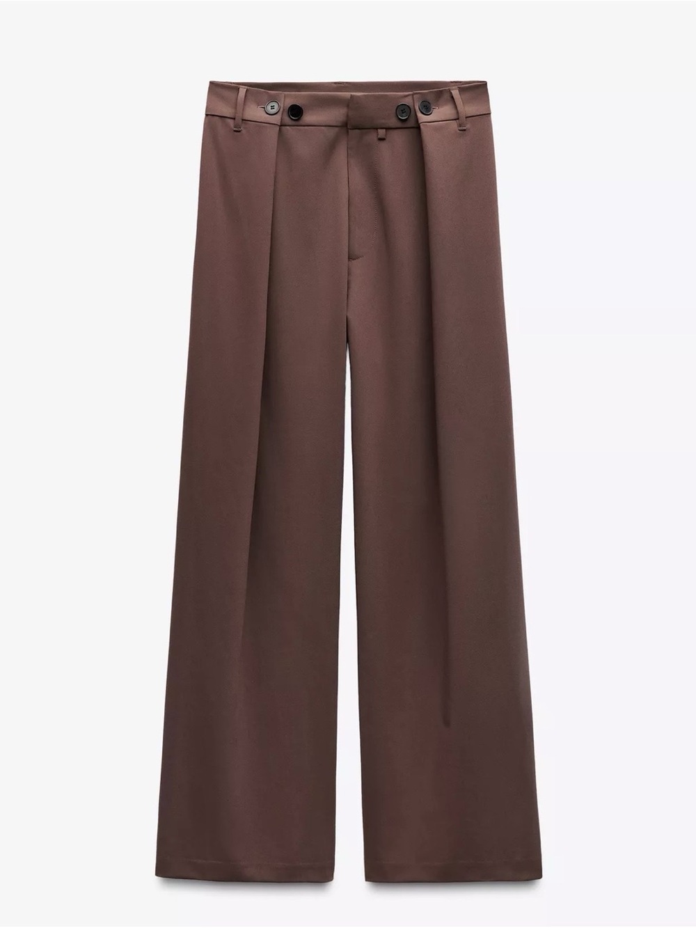 Zara Wide-Leg Trousers in Deep Brown